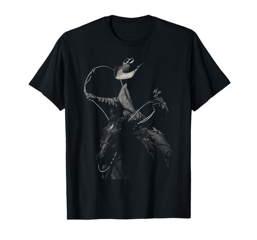 Rodeo Cowboy Dark Western Horse Art T-Shirt - Casual Everyday Wear Unisex - T-Shirt, Sweatshirt, Hoodie