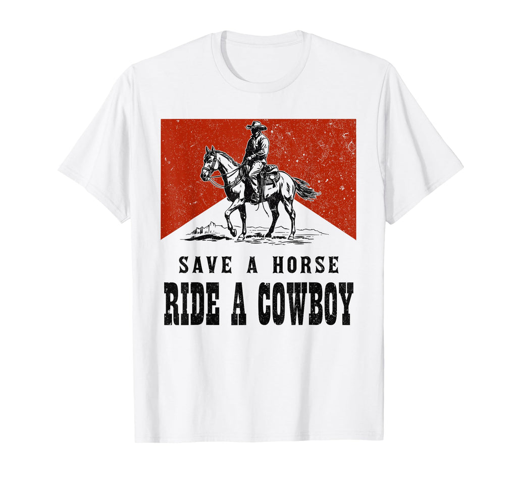 Western Country Save Horse Ride T-Shirt - Minimalist Print for Adults - T-Shirt, Sweatshirt, Hoodie